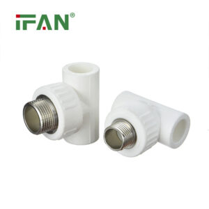 Tee macho de polipropileno blanco