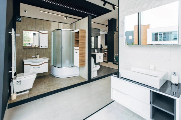 robinets de salle de bain en or rose