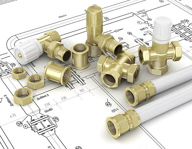 Antique brass pipe fittings